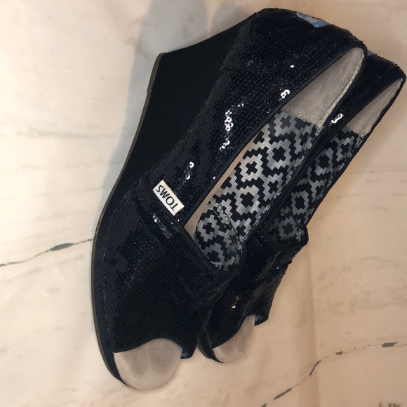 Toms sequin black wedges - Picture 7 of 8